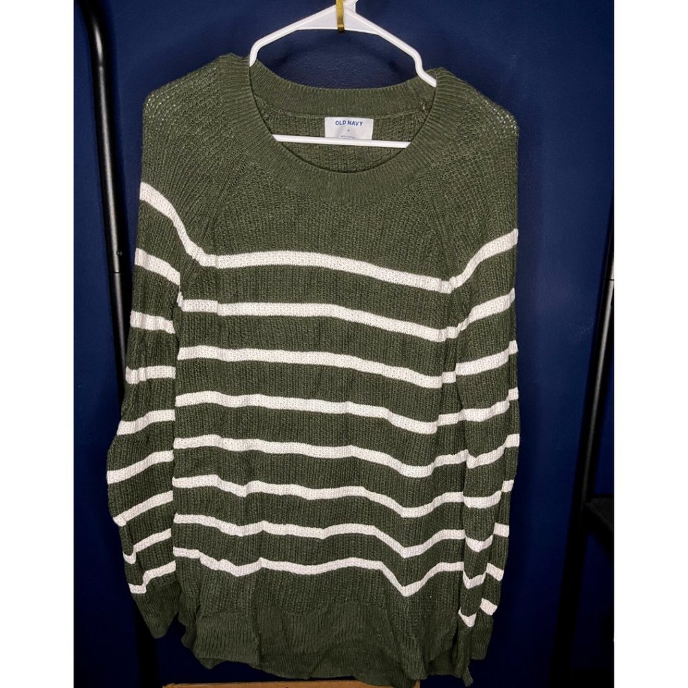 Striped Tunic-Length Sweater